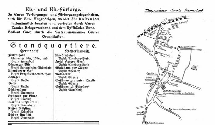 Am Sonnabend, dem 3. September und Sonntag, dem 4. September 1932, fand in Hermsdorf und Klosterlausnitz die „ 50 jährige Jubelfeier des Landes - Kriegerverband Sachsen - Altenburg 1832 bis 1932“ statt. In der Gaststätte „Altenburger Hof“ wurde die Deligation aus Langenleuba-Nierhain versorgt.